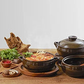 Clay Pots For Cooking Olla De Arcilla Coreana Ollas De Ceramica Para Cocinar Korean Kitchenware Onggi Kimchi Pot Stone Donabe Pot Crazy Claypot Dolsot Ttukbaegi Pot With Lid 뚝배기 (large 34oz)