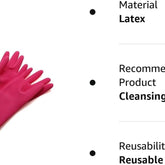 Mamison Quality Kitchen Rubber Gloves (5, Small), Cleaning Rubber Gloves, Dish Washing, House Hold
